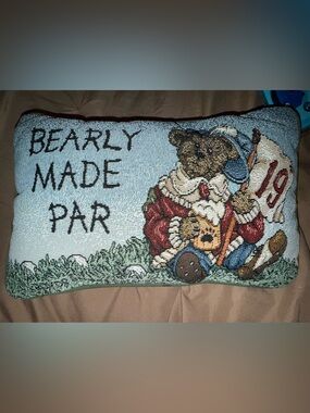 Vintage Boyds Bears & Friends Tapestry Throw Pillow